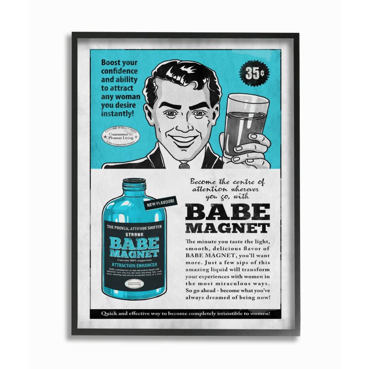Stupell Industries Babe Magnet Vintage Comic Book Framed Giclee Textured Wall Art